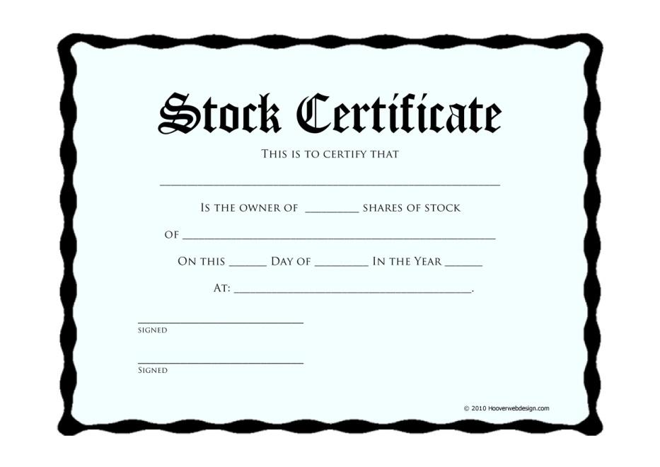 Share Certificate Template
