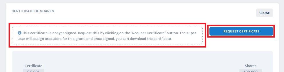 Request certificate 