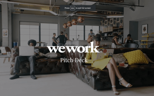 WeWork pitch deck