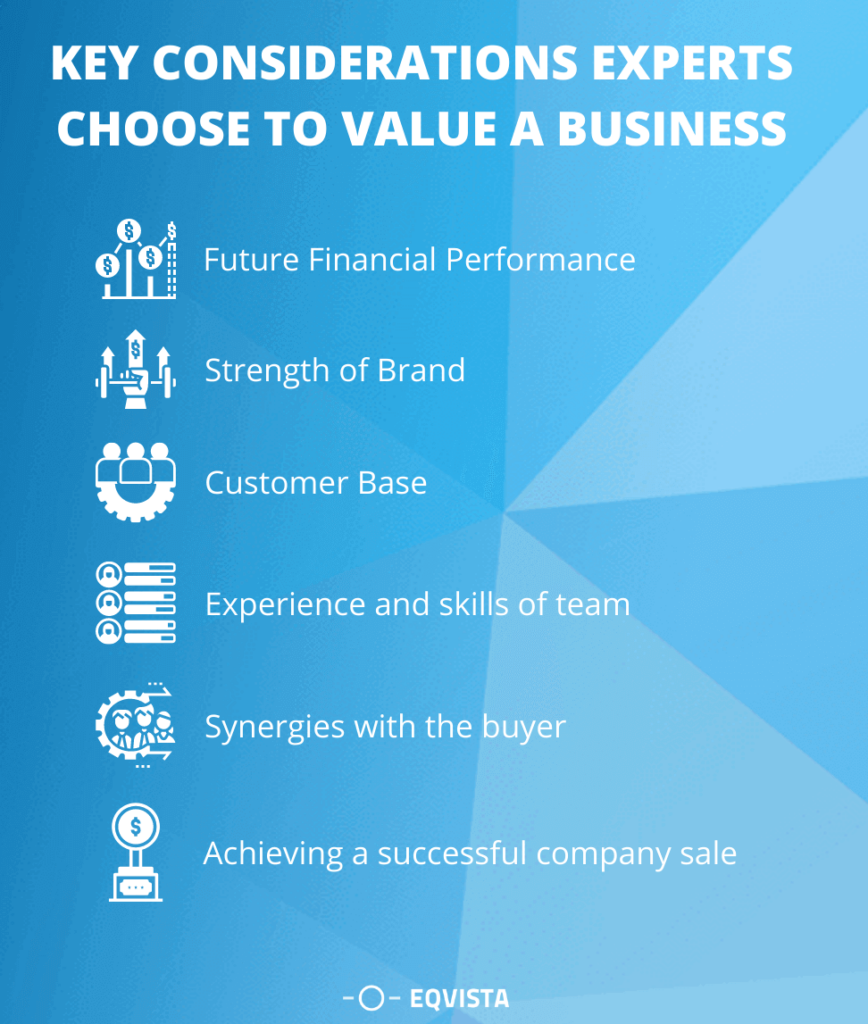 Key considerations experts choose to value a business
