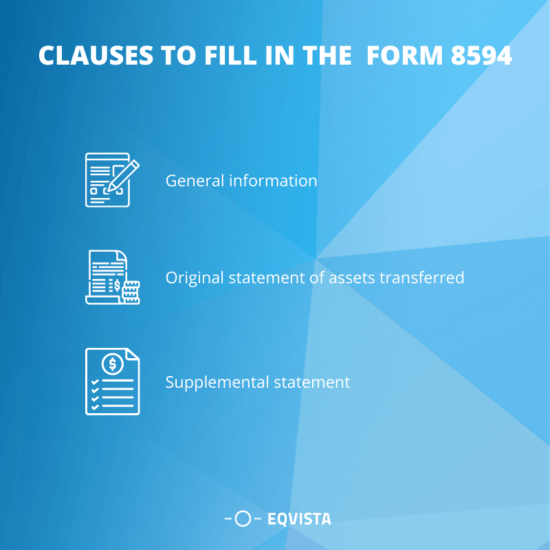 Clauses to fill in the form 8594