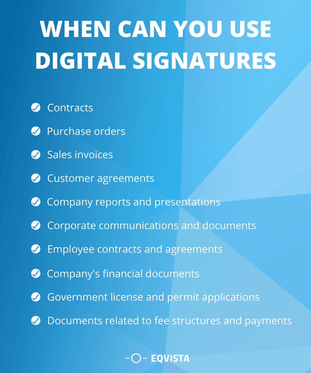 Where can you use digital signatures?