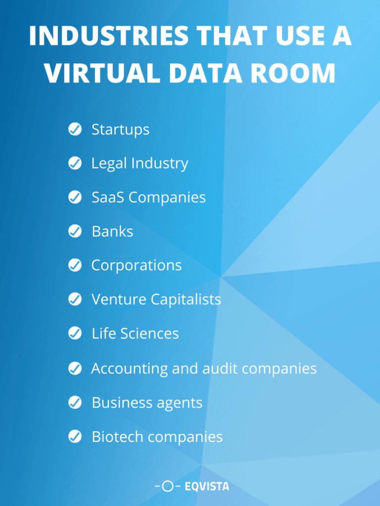 Industries that use a virtual data room