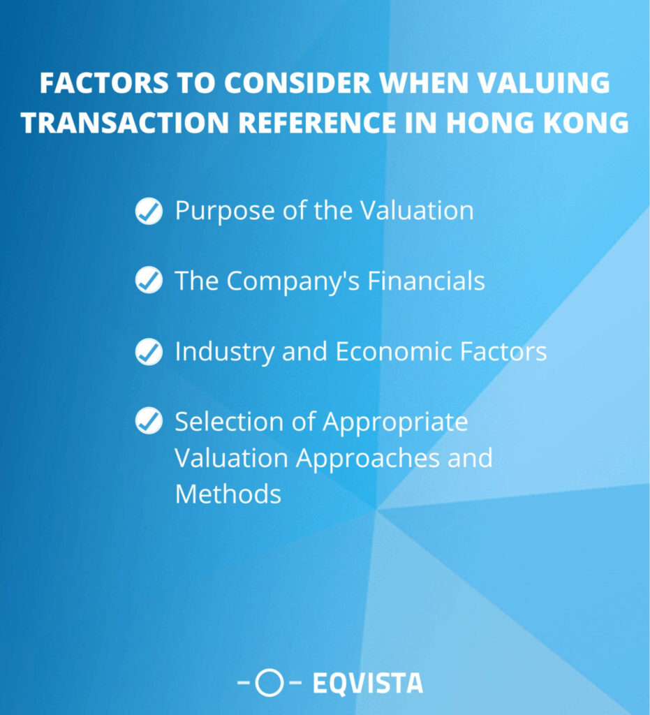 Factors to consider when valuing transaction reference in Hong Kong