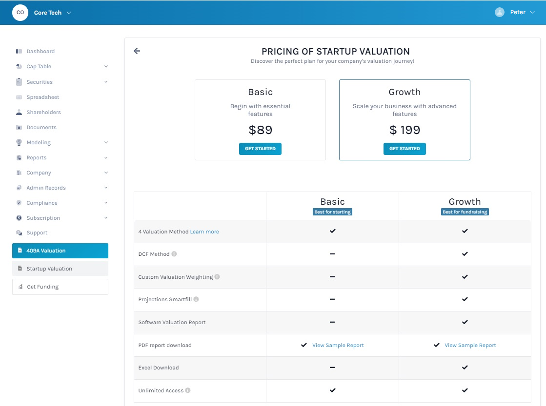 pricing startup valuation