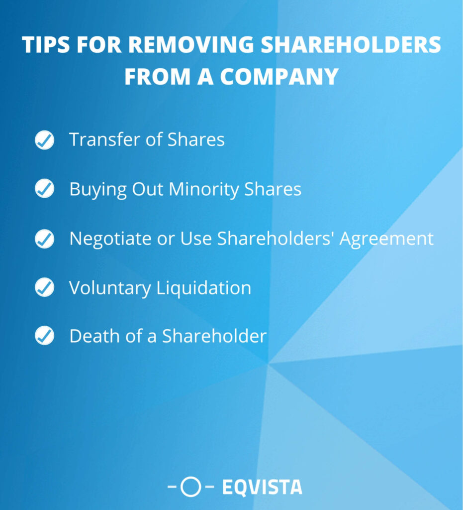 Tips for removing shareholders from company