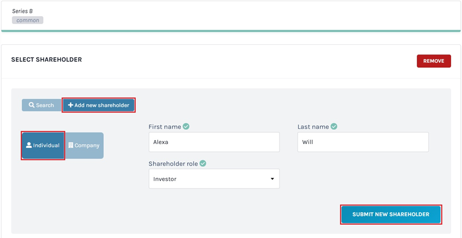 add new shareholder