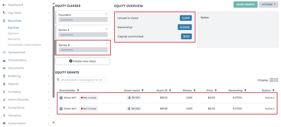 equity grants
