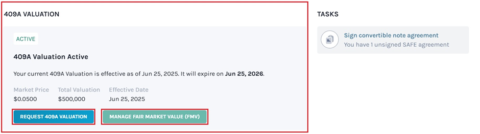 request 409a valuation