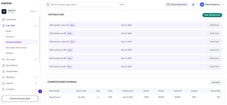 create your vesting plan