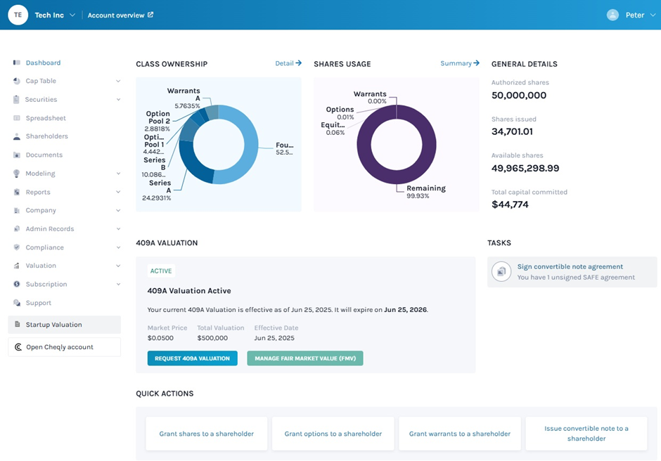 Eqvista dashboard 