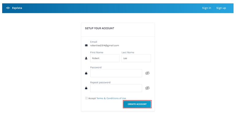 setup account