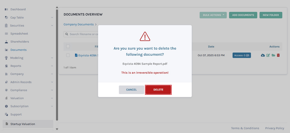 confirm delete