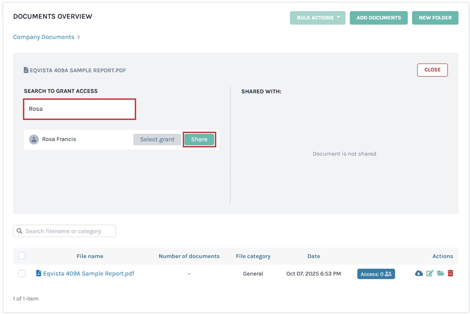 search to grant access