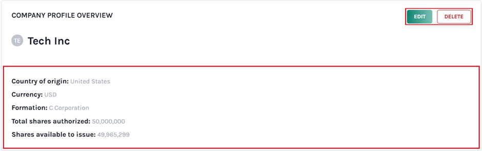 Edit and delete profile 