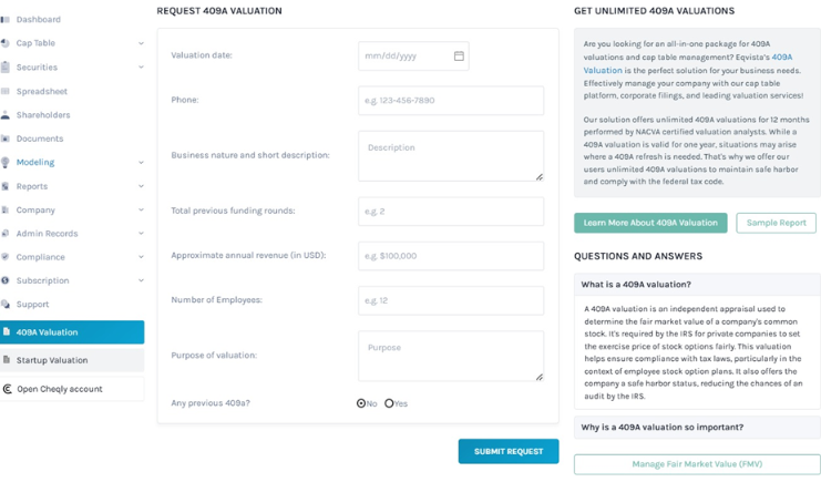 Request 409A Valuation