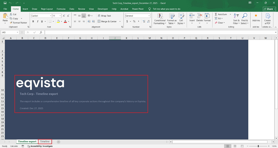 report has two sheets