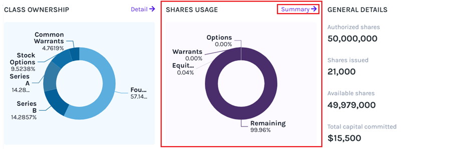 Authorized Shares Usage