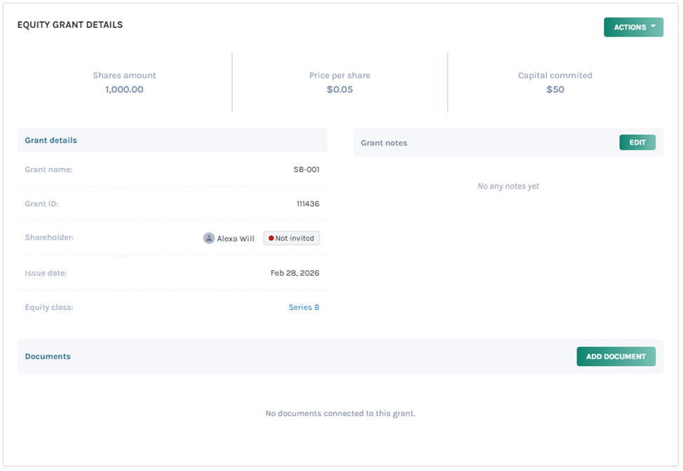 equity grant details 