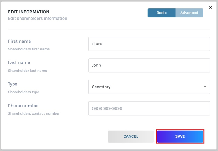 Edit Information