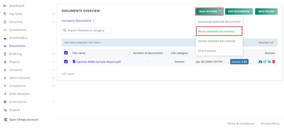 Move Selected Documents