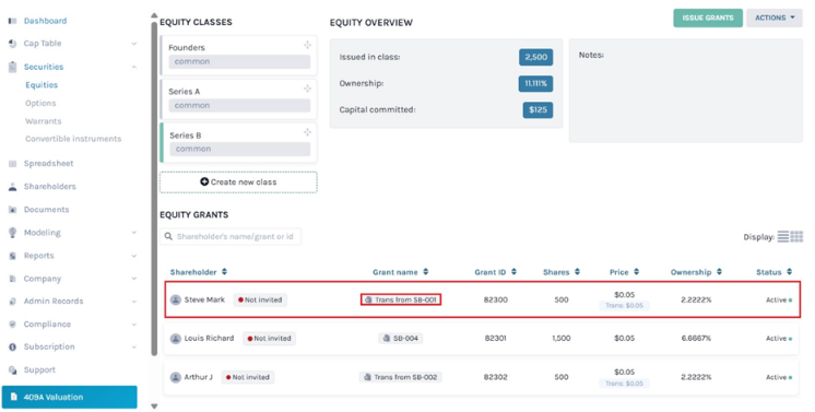 equity grants