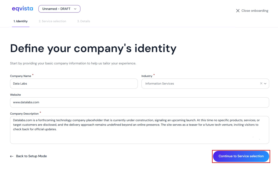 New Company or Add Company or Service