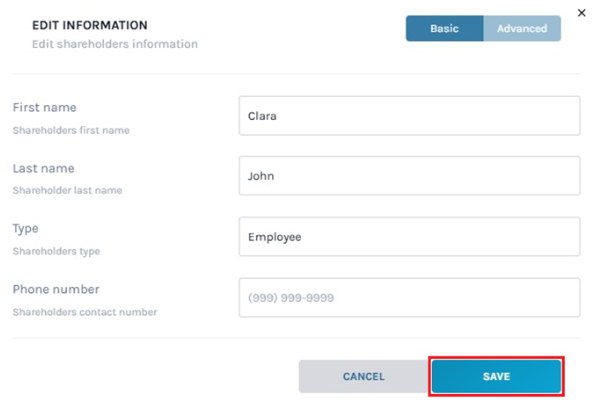 Edit Information