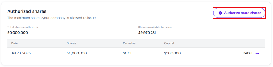 Authorize More Shares