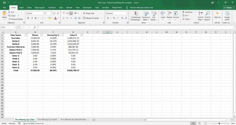 Double-click the Excel file to open the modeling