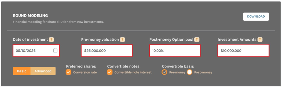 pre money valuation 