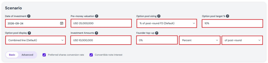 customize different financial scenarios