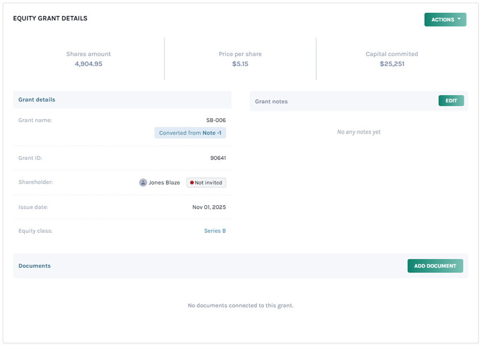 equity grant details