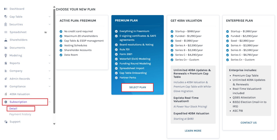 choose plan 