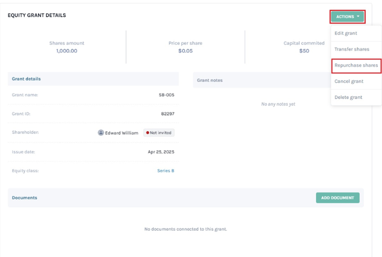 equiy grant details