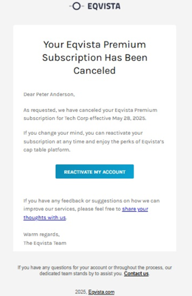 premium subscription has been cancelled