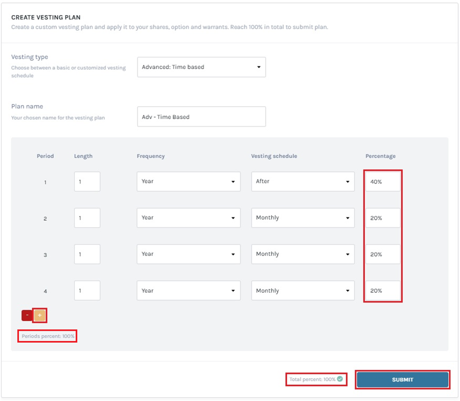 time based vesting plan 