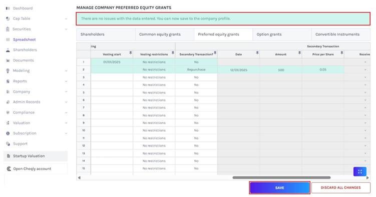 data validation message