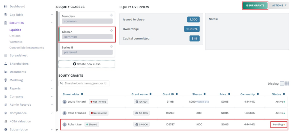 status will be shown as pending
