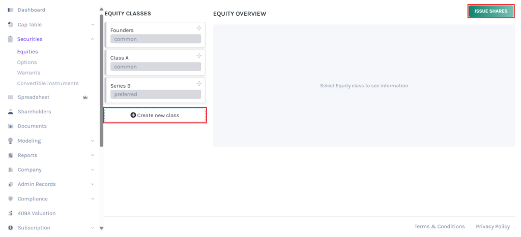 equity classes