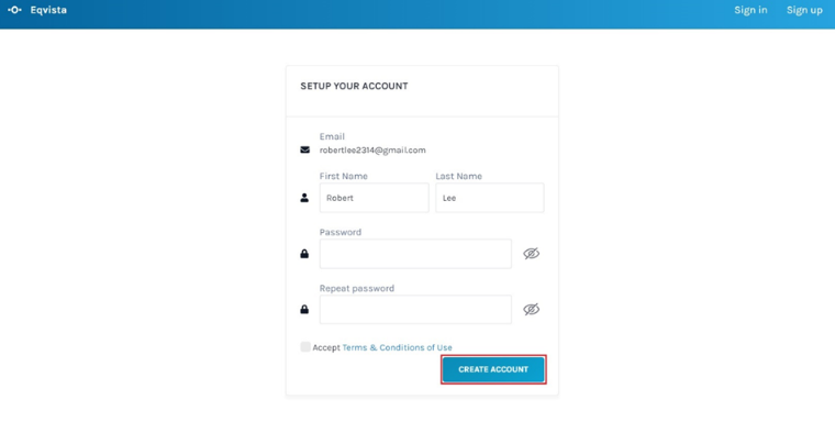 setup your account