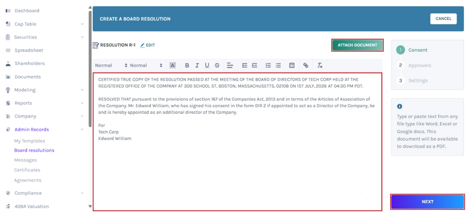 Attach Document