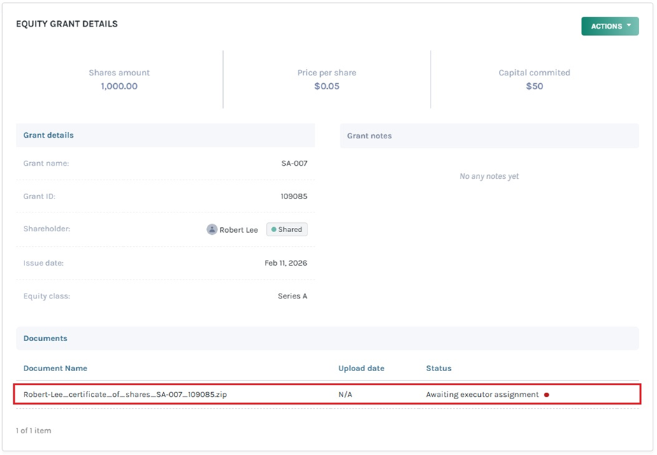 Awaiting Executor Assignment