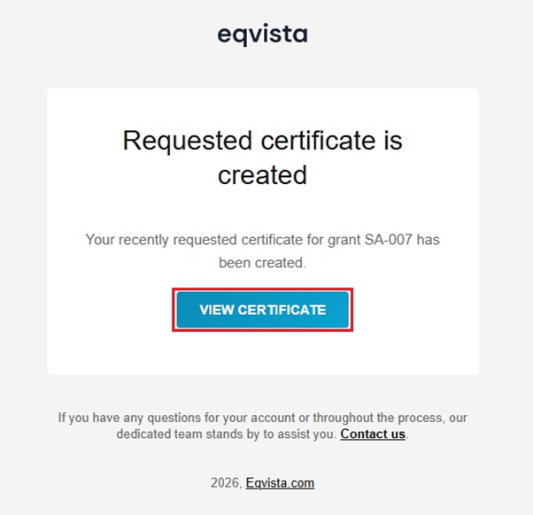 requested certificate has been created