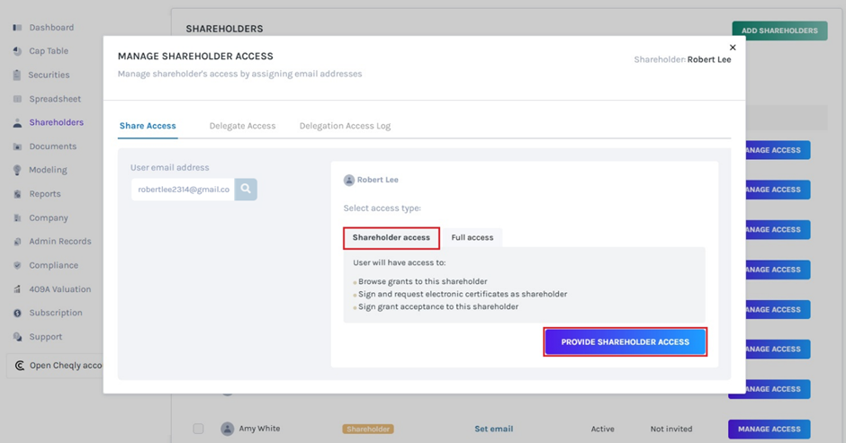 shareholder access 