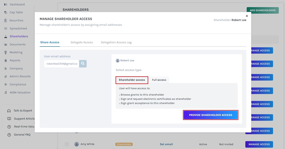 Provide Shareholder Access