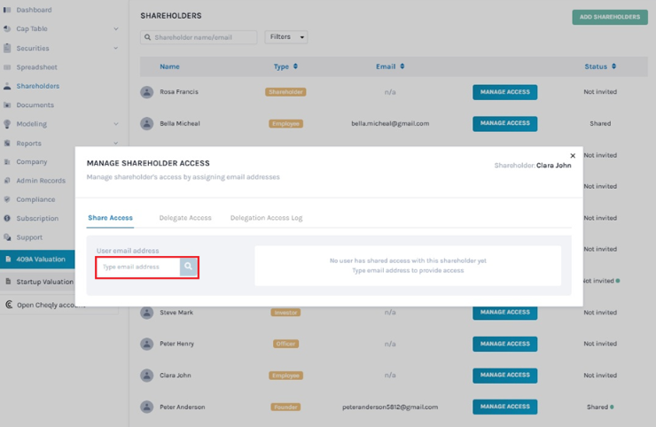 manage shareholder access