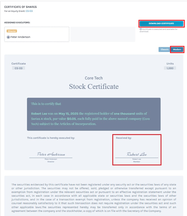download certificate