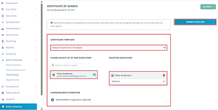 assign executors