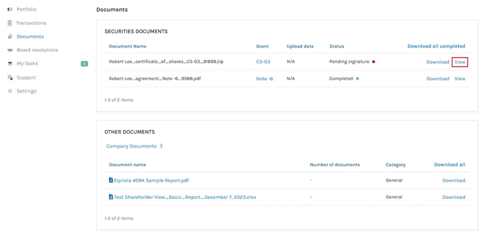 view documents